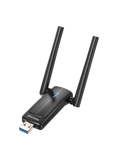 Porodo Dual Band WiFi6 USB Adapter with USB A