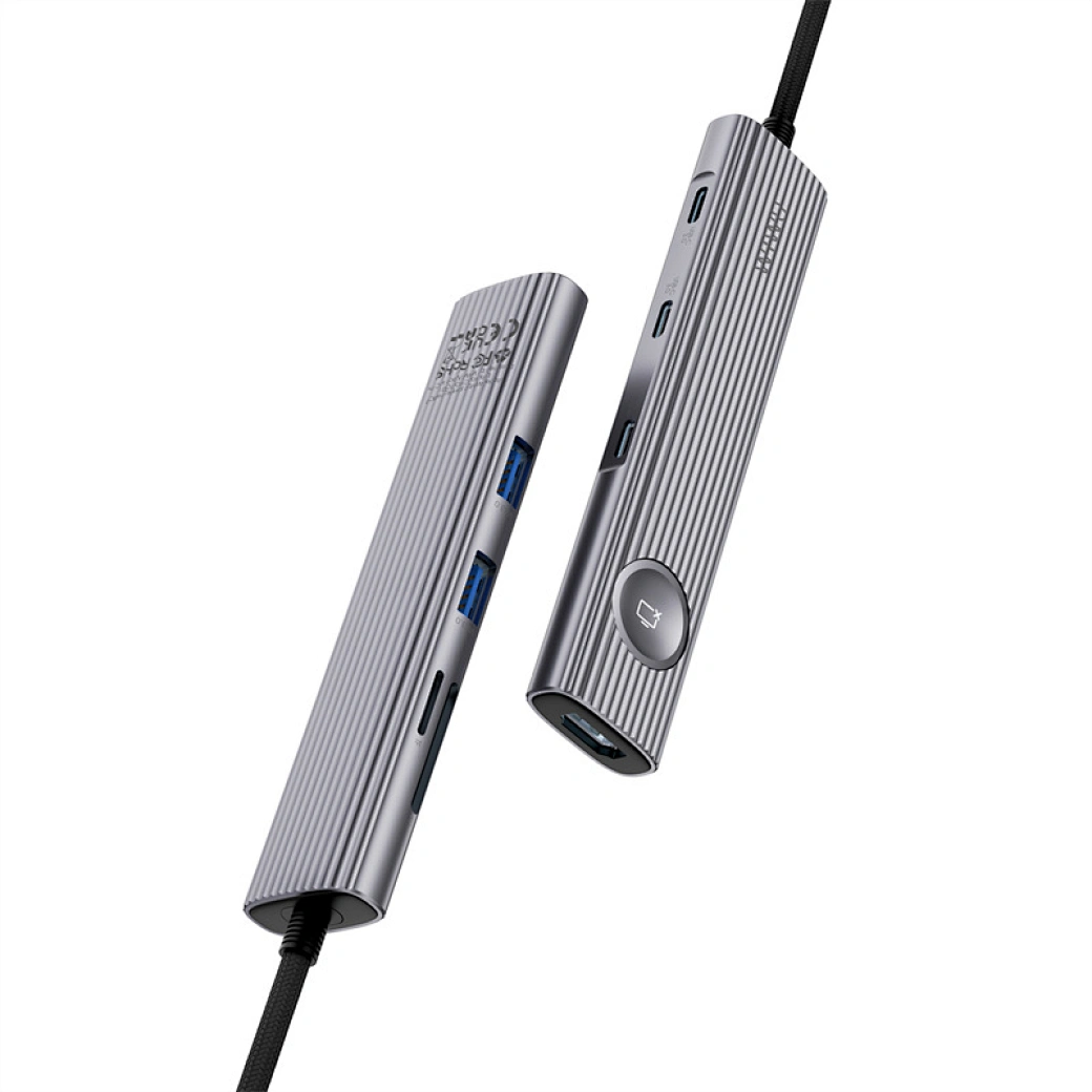 Wiwu Wi-HB8001 Travel Serisi 8in1 Docking Station-Gray