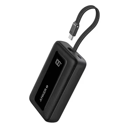 Anker Zolo Power Bank 10K 30W Built in USB-C Cable-Black