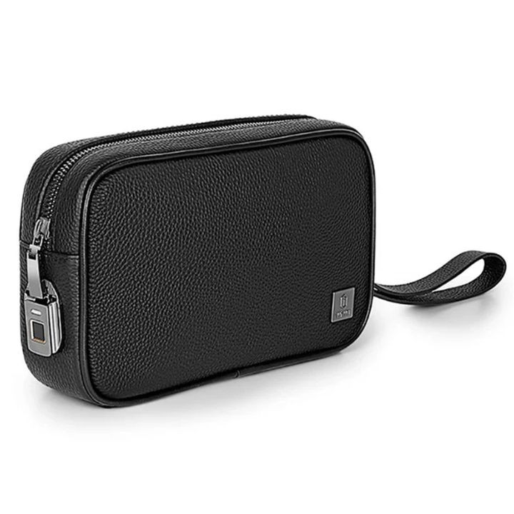 Wiwu Master Genuine Leather Fingerprint Lock Pouch-Blac
