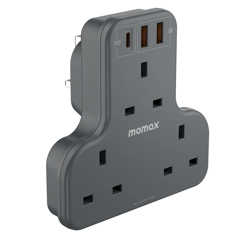 Momax Oneplug 3-Outlet T-Shaped Extension Socket