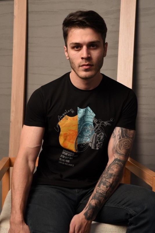 Black T-shirt with unique design