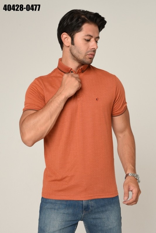 Men's polo shirt with a distinctive pattern