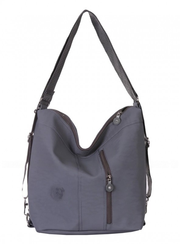 "A versatile grey bag: transform your style with every adventure