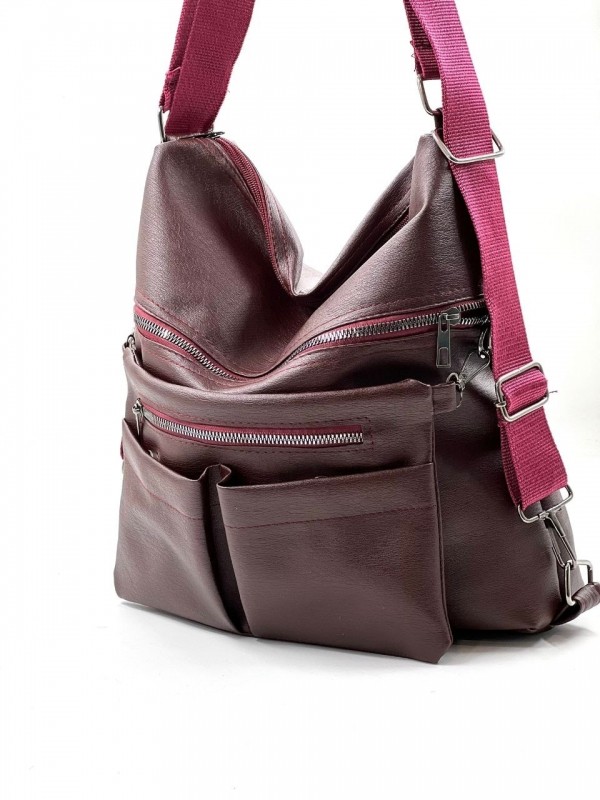 Burgundy Multi-Pocket Bag