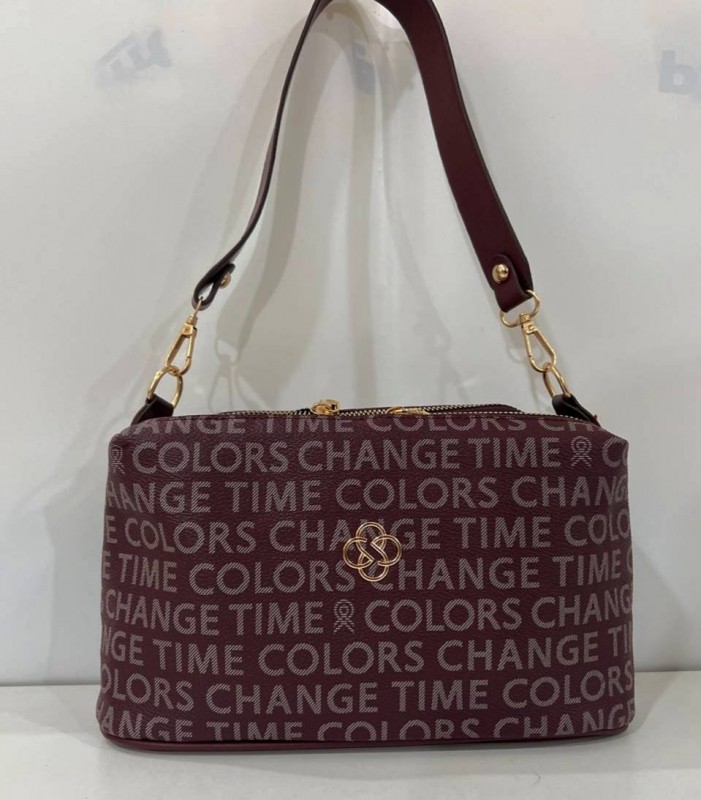 'Change time and colors' elegant burgundy bag