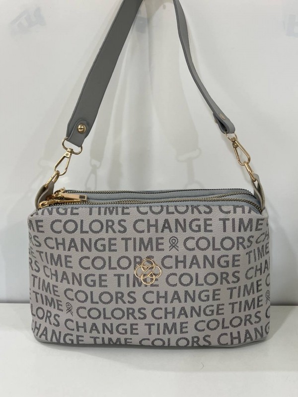 Trendy grey 'other than time and colours' bag