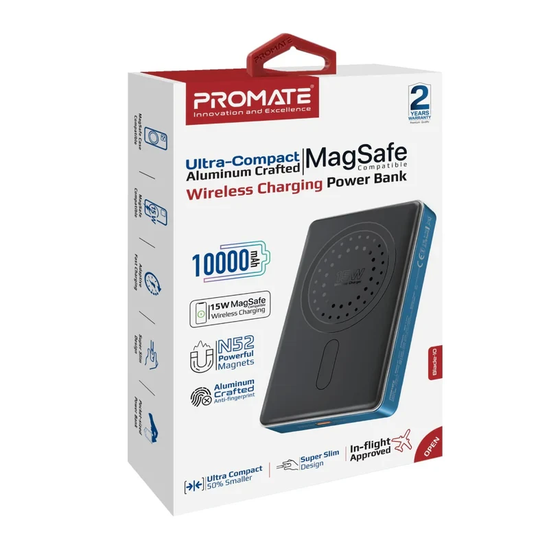 Promate Power Bank Magsafe 10K-15W-Blue