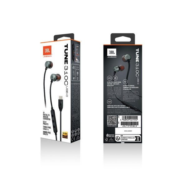 JBL Earphone Tune 310C USB-C -Black