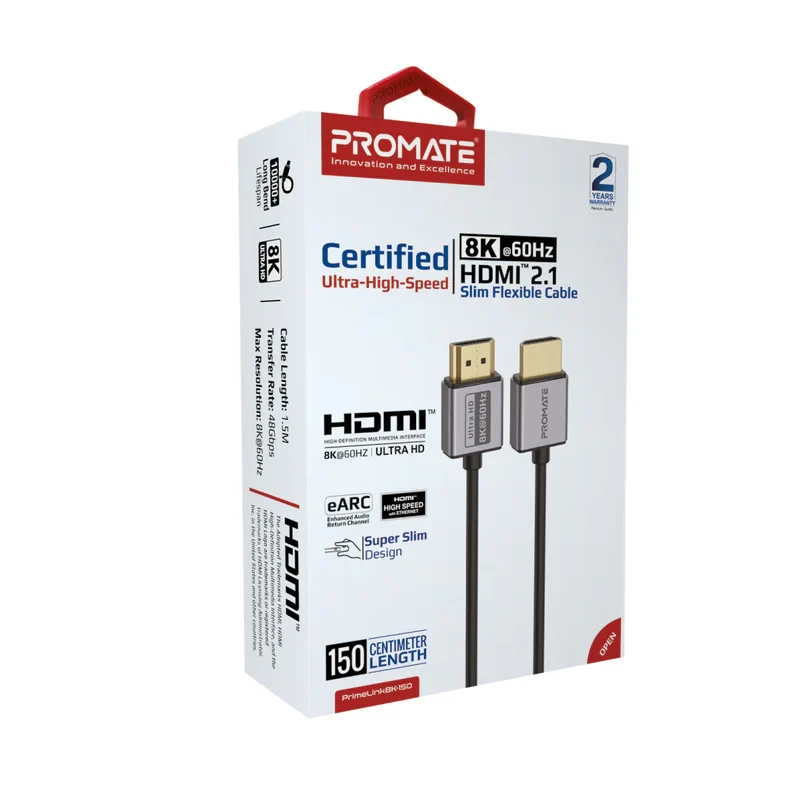 Promate Cable HDMI to HDMI 8K-60Hz-1.5M-Black