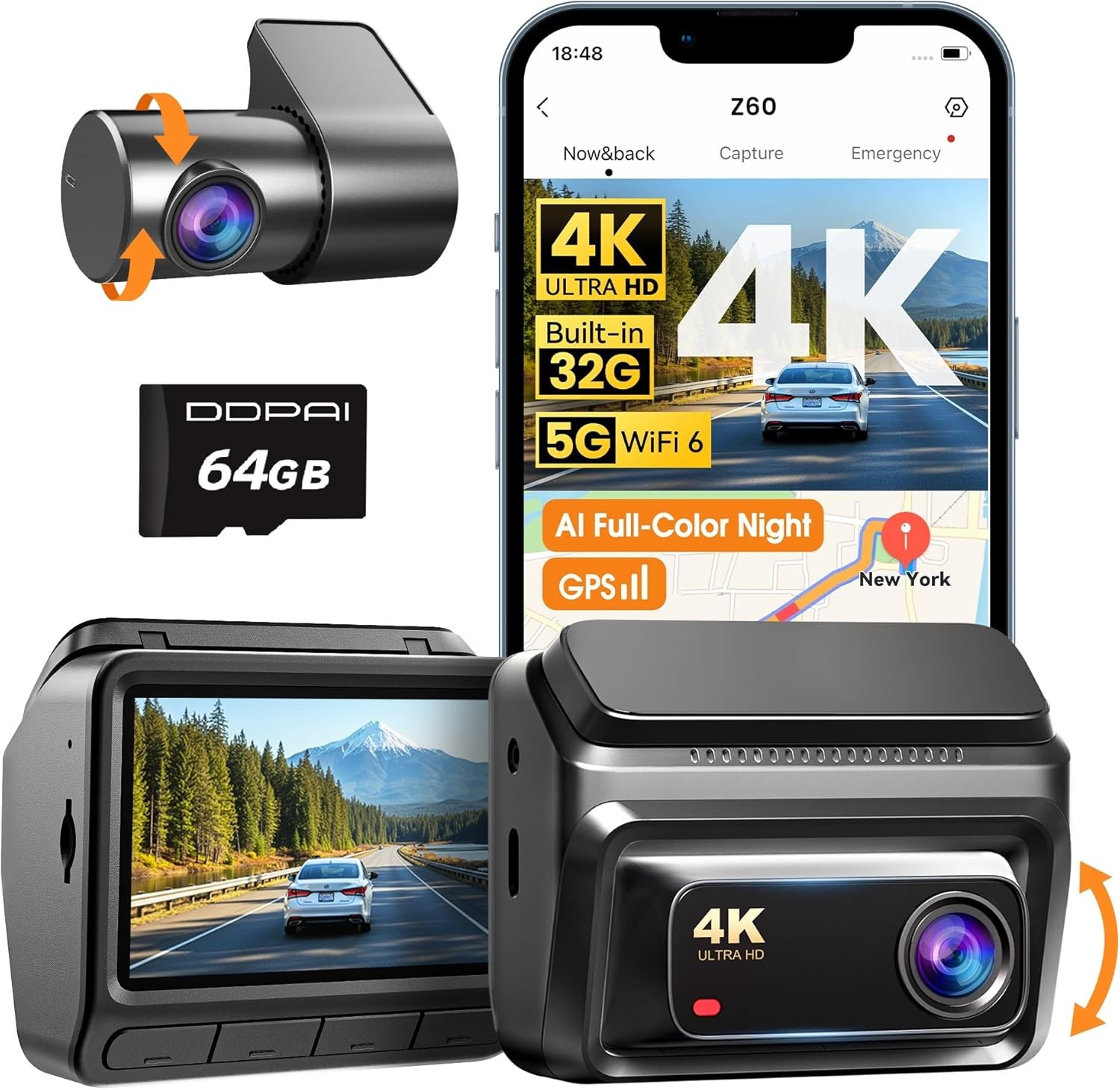 DDPai Dash Camera Z50 Pro 2 Channel-Black