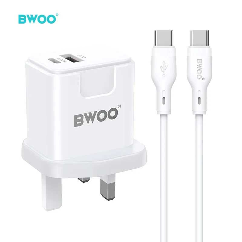 BWOO Fast Charger 20W-With Cable USB-C to USB-C-CDA162C-C شاحن بوو