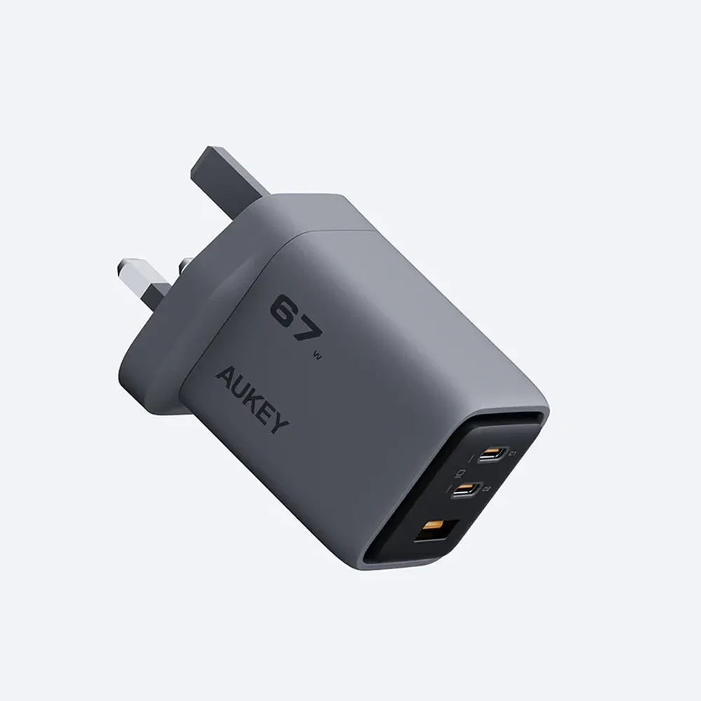 Aukey Comet Mix 3 67W PD Wall Charger PA-C3 (Gray) شاحن اوكي