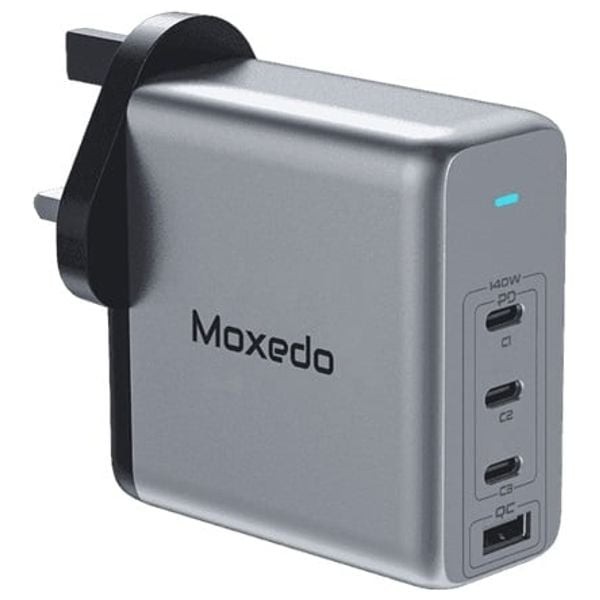 Moxedo GaN Charger 140W 3USB-C&1USB-A Port شاحن متعدد من موكسيدو