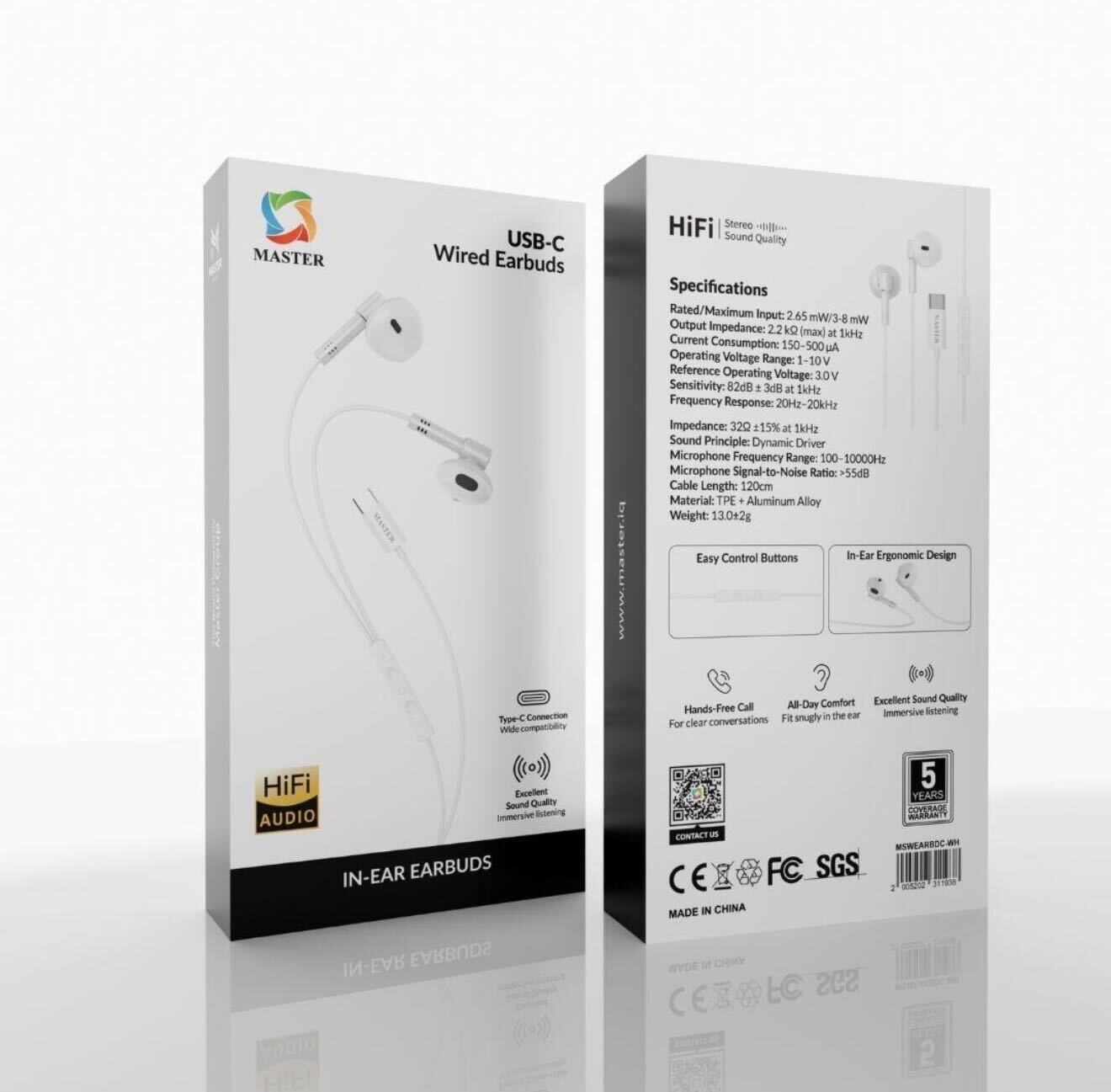 Master Wired Earbuds USB-C-Silver
