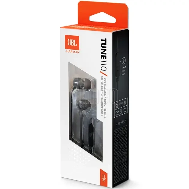 JBL Tune110 Headphones / Black سماعة جي بي ال كيبل
