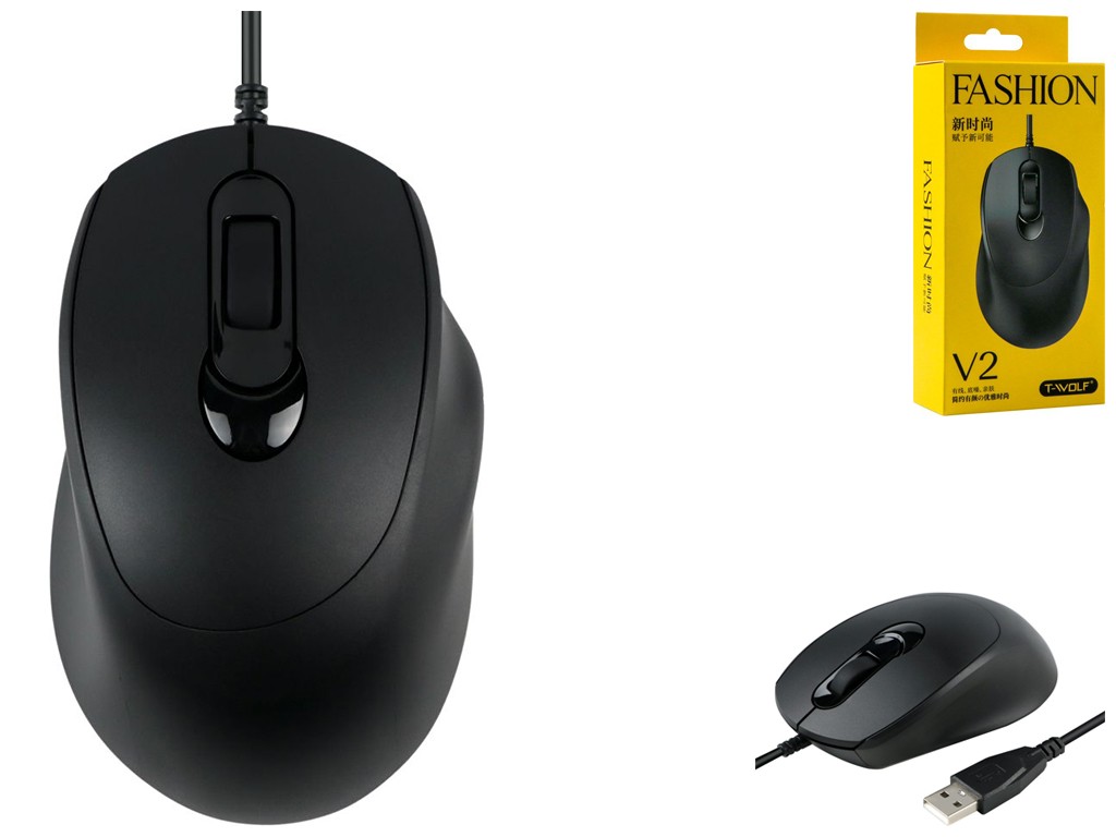 Fashion Wired Mouse V2-Black