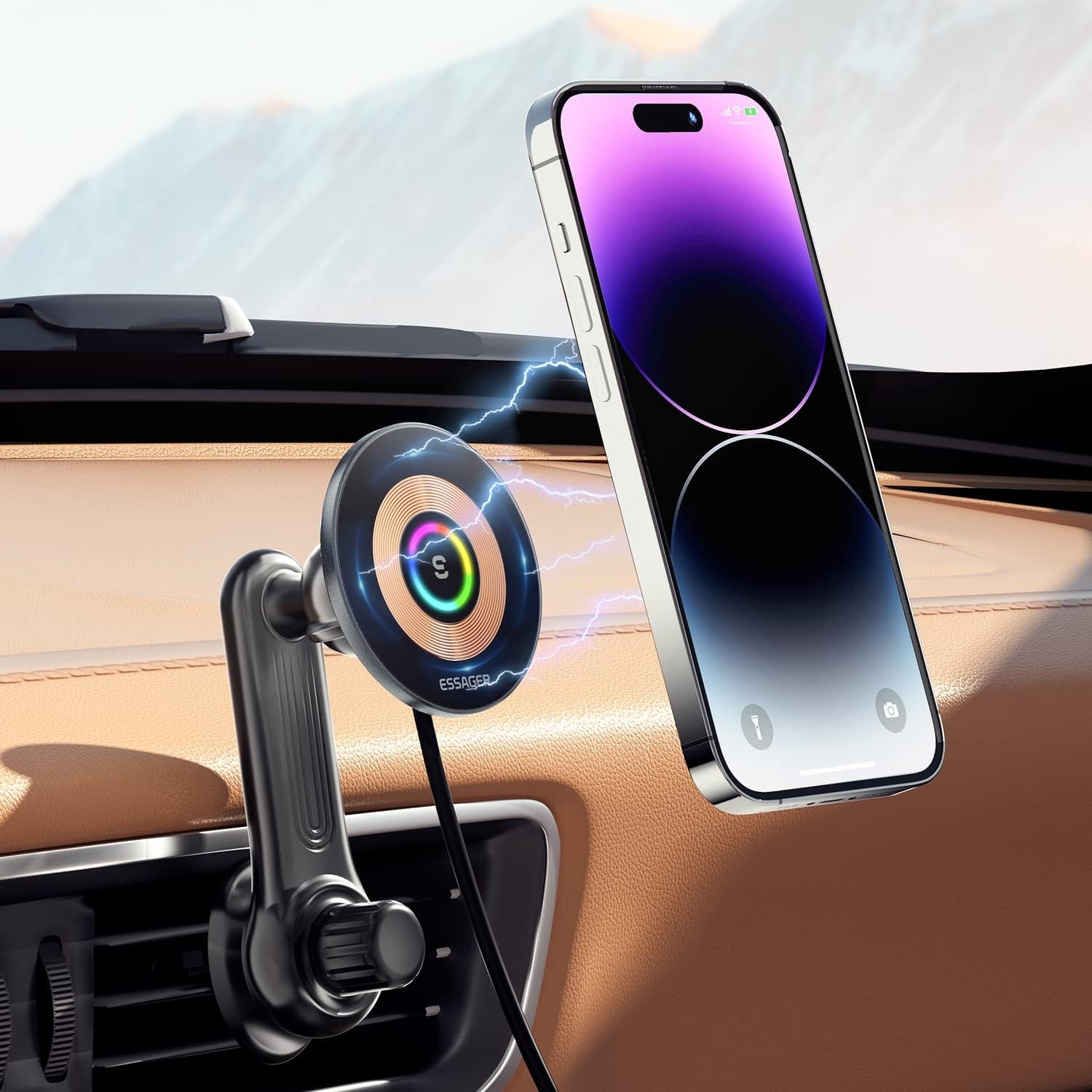 Folding Rotating Car Mount Wireless Charger-Z11