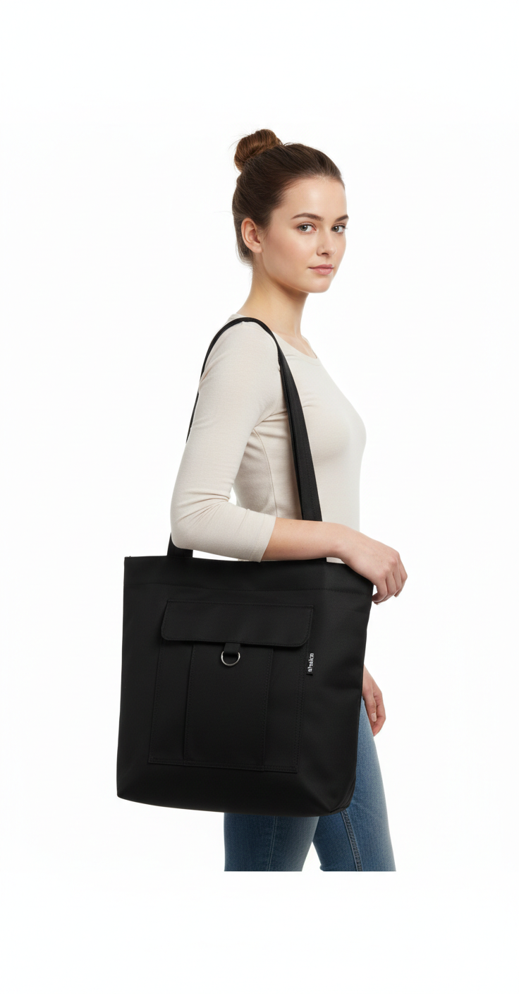 Tote Bag with Front Flap Pocket