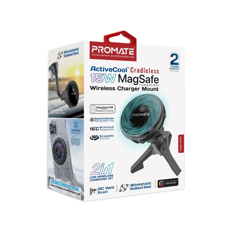 Promate ActiveCool Cradleless 15W MagSafe Compatible