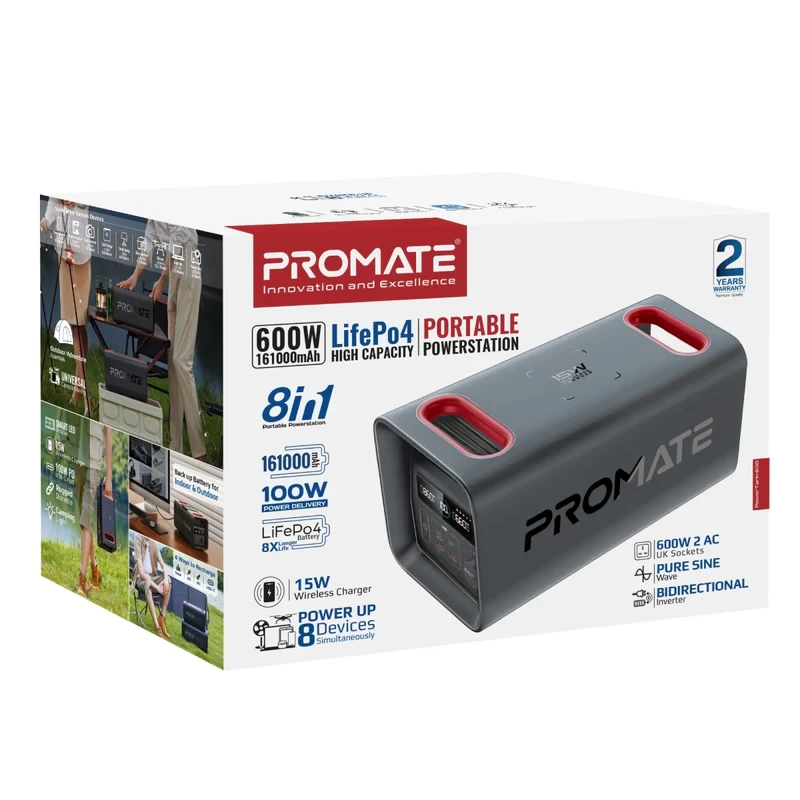 Promate Portable Power Station 600w-161000mAh