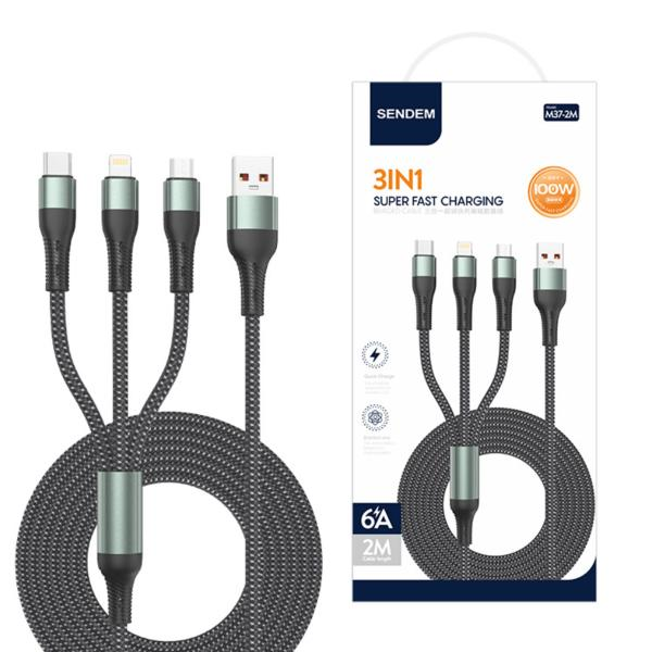 SENDEM Charging Cable 100W 3IN1-M37