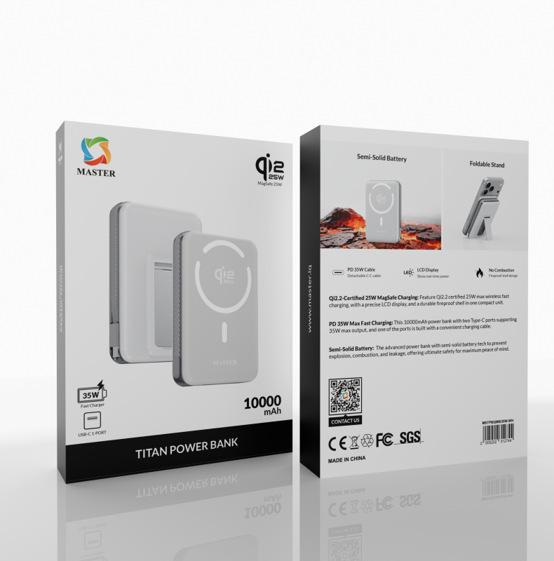 Master Titan Power Bank 10000mAh-35W-White