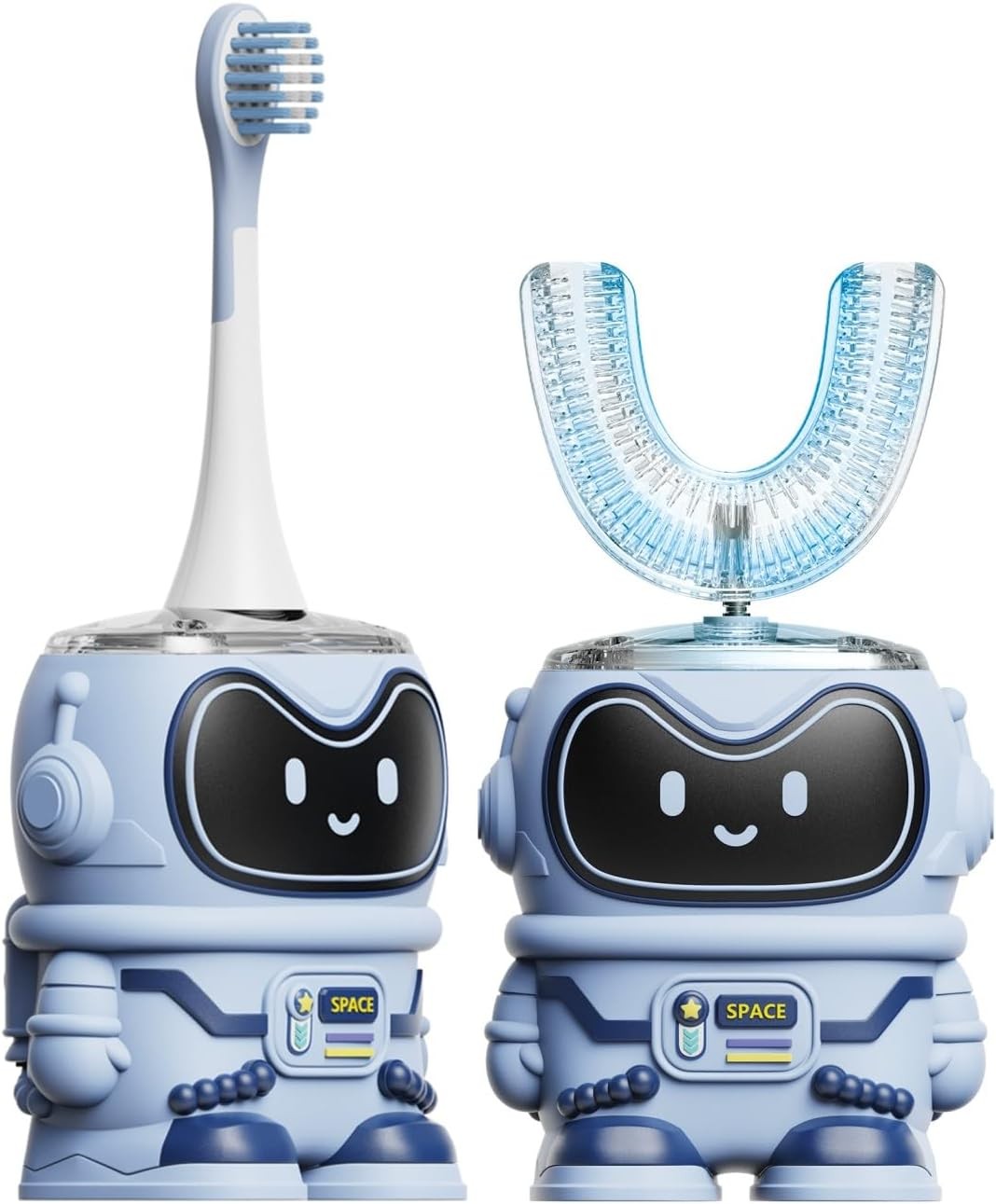Moxedo Kids 2in1 Shaped Electric Toothbrush-Blue فرشاة أسنان كهربائية Sonic