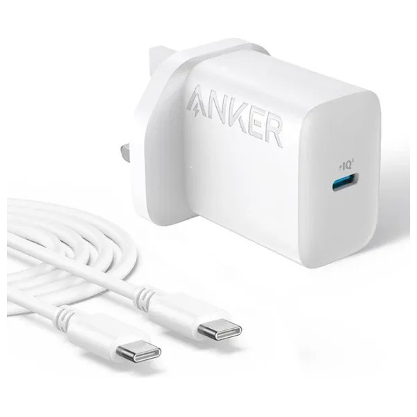 Belkin Wall Charger 20W With Cable USB-C To USB-C-White شاحن بيلكن مع كيبل تايب سي