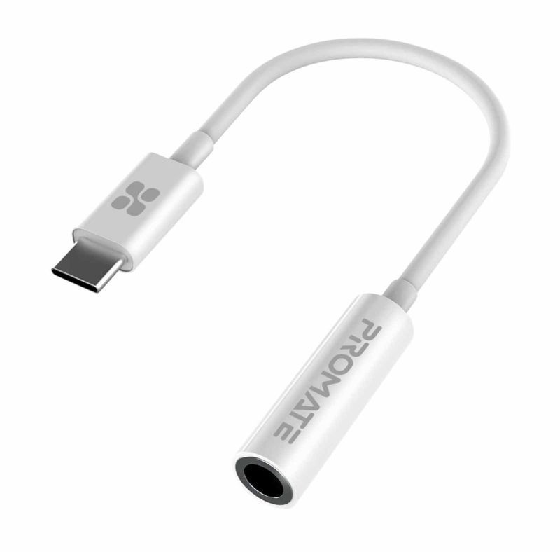 Promate USB-C to 3.5mm AUX-White