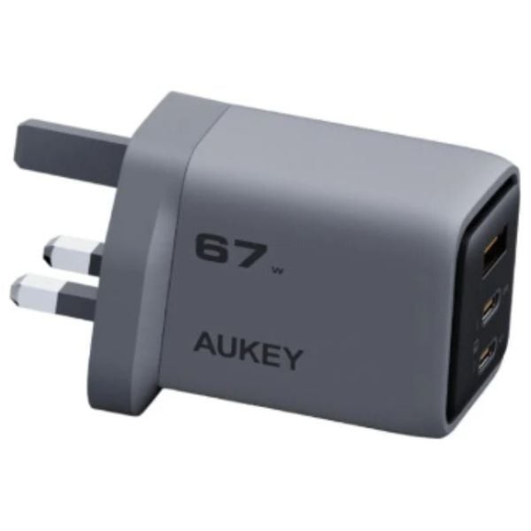 Aukey Comet Mix 3 67W PD Wall Charger PA-C3 (Gray) شاحن اوكي