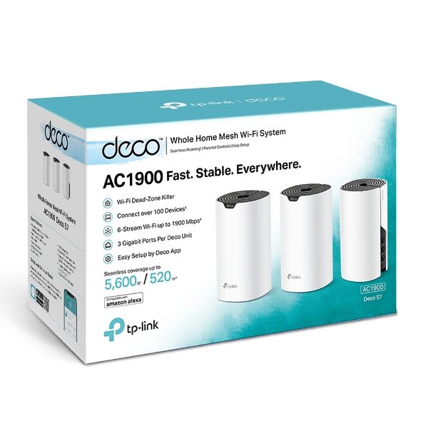 TP-Link Deco S7 (AC1900)(3-Pack)--تي بي لينك ديكو S7 (AC1900)(حزمة من 3 وحدات)
