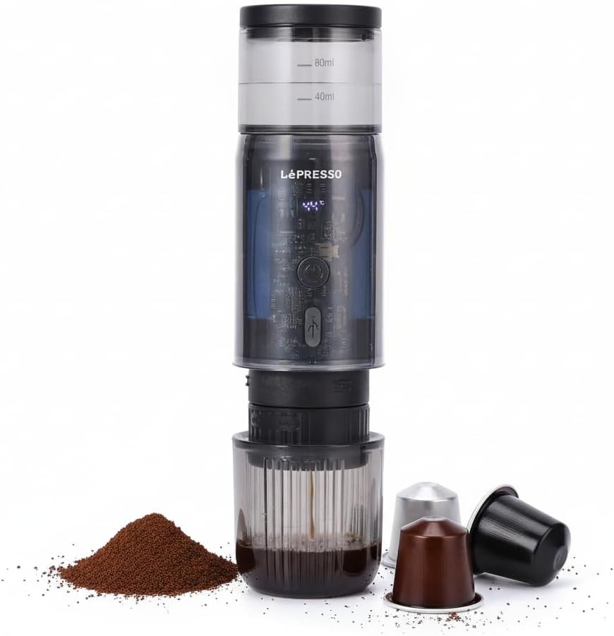 LePresso Portable Mini Espresso Machine 80ml - Black