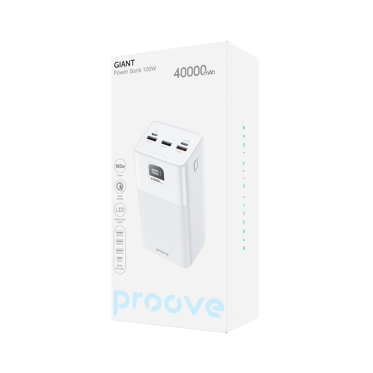 Proove Power Bank 40K-100W-White