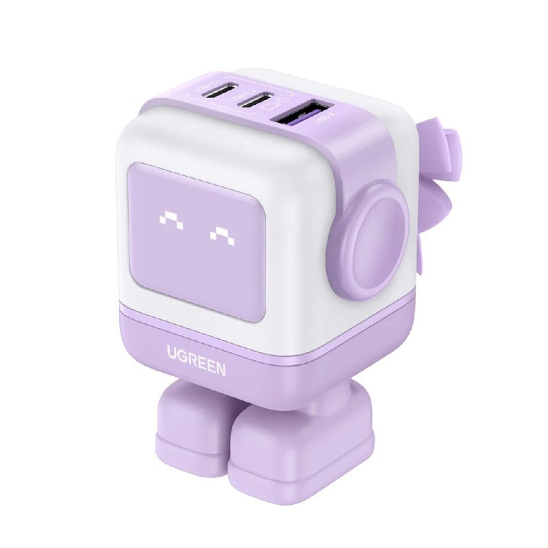 UGREEN Robot Gan Fast Charger 3-Port-65W-Pink
