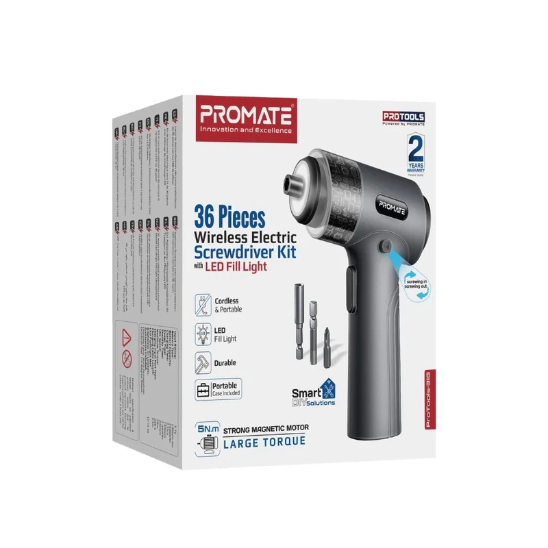 Promate Wireless Electric Screwdriver Kit 36-Pieces