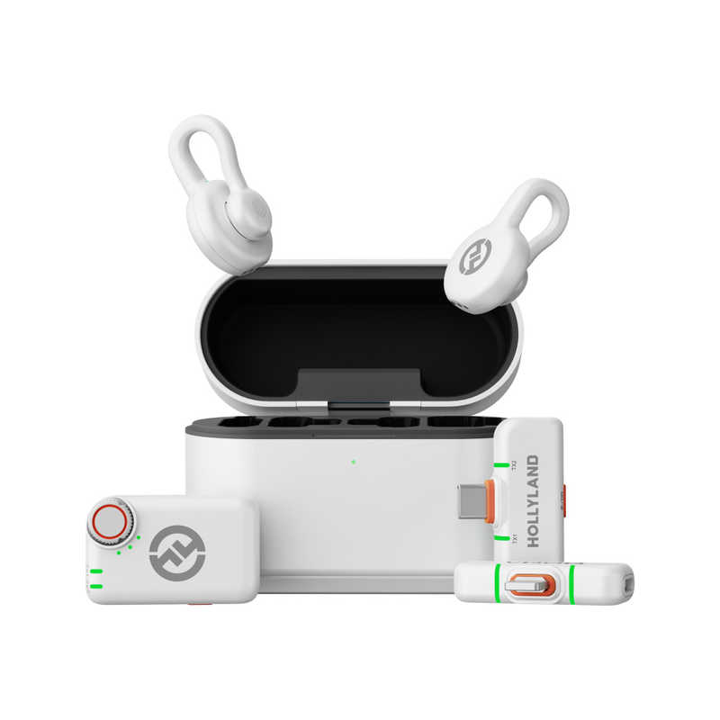 Hollyland Lark M2S Wireless Lavalier Microphone Ultimate Combo -White--ميكروفون لافالير لاسلكي