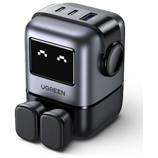 UGREEN Robot Gan Fast Charger 3-Port-65W-Black