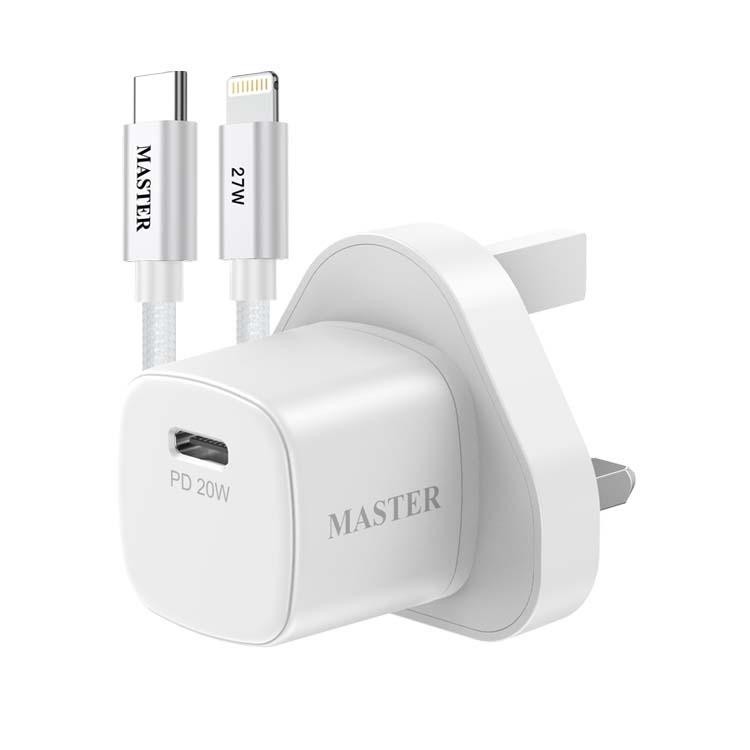 Master Charger 20W+Cable-USB-C to Lightning-White