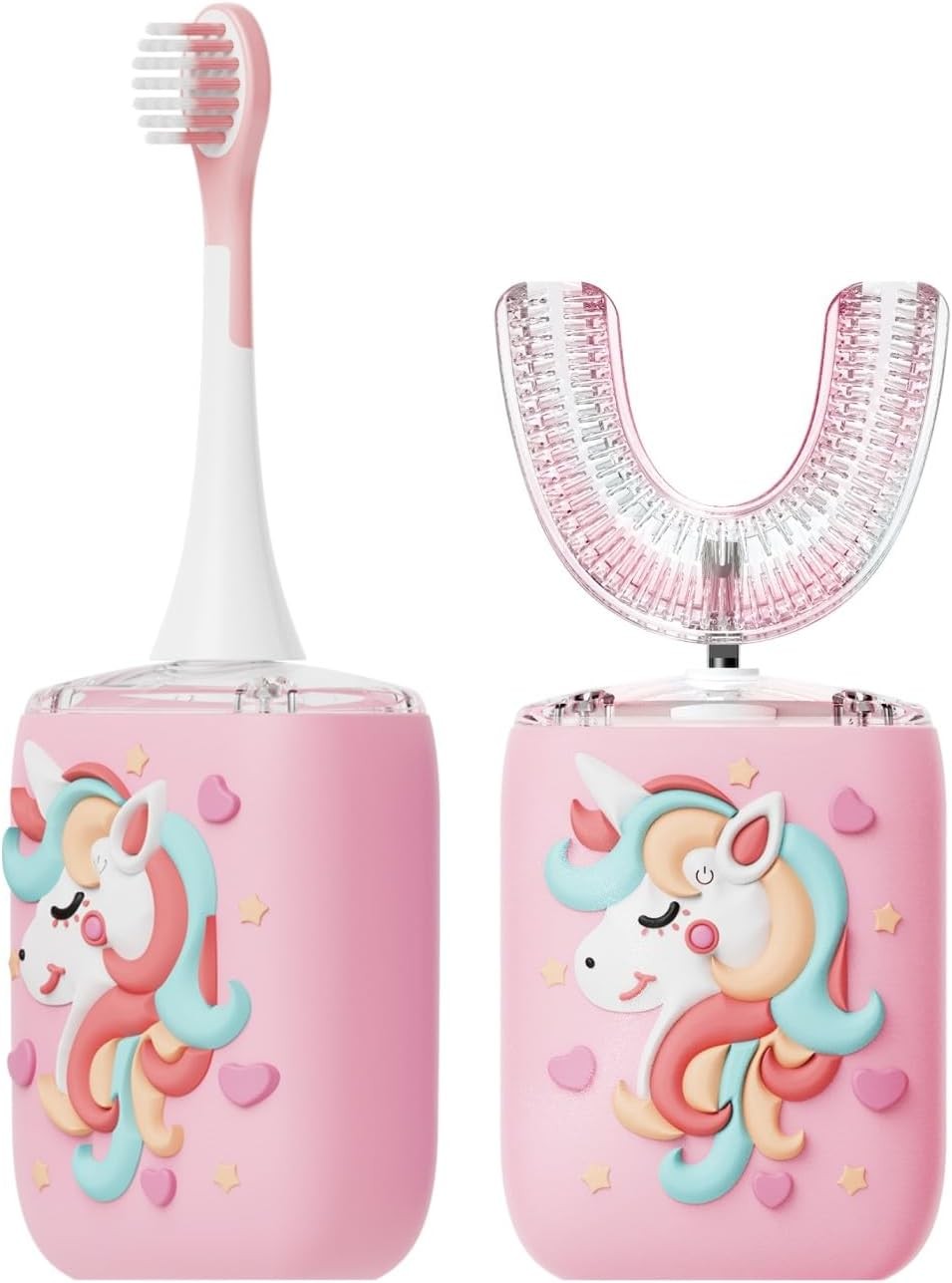 Moxedo Kids 2in1 Shaped Electric Toothbrush-Pink فرشاة أسنان كهربائية Sonic