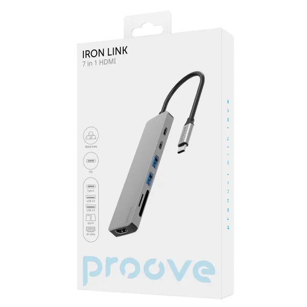 Proove HUB 7in1 Type-C/USB-2/SD/HDMI