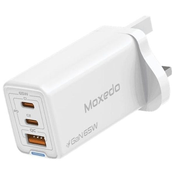 Moxedo GaN Charger 65W 2USB-C&1USB-A Port شاحن موكسيدو