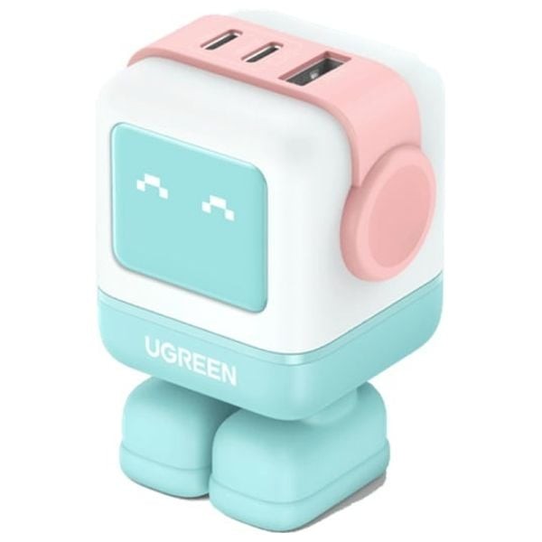 UGREEN Robot Gan Fast Charger 3-Port-65W-Green