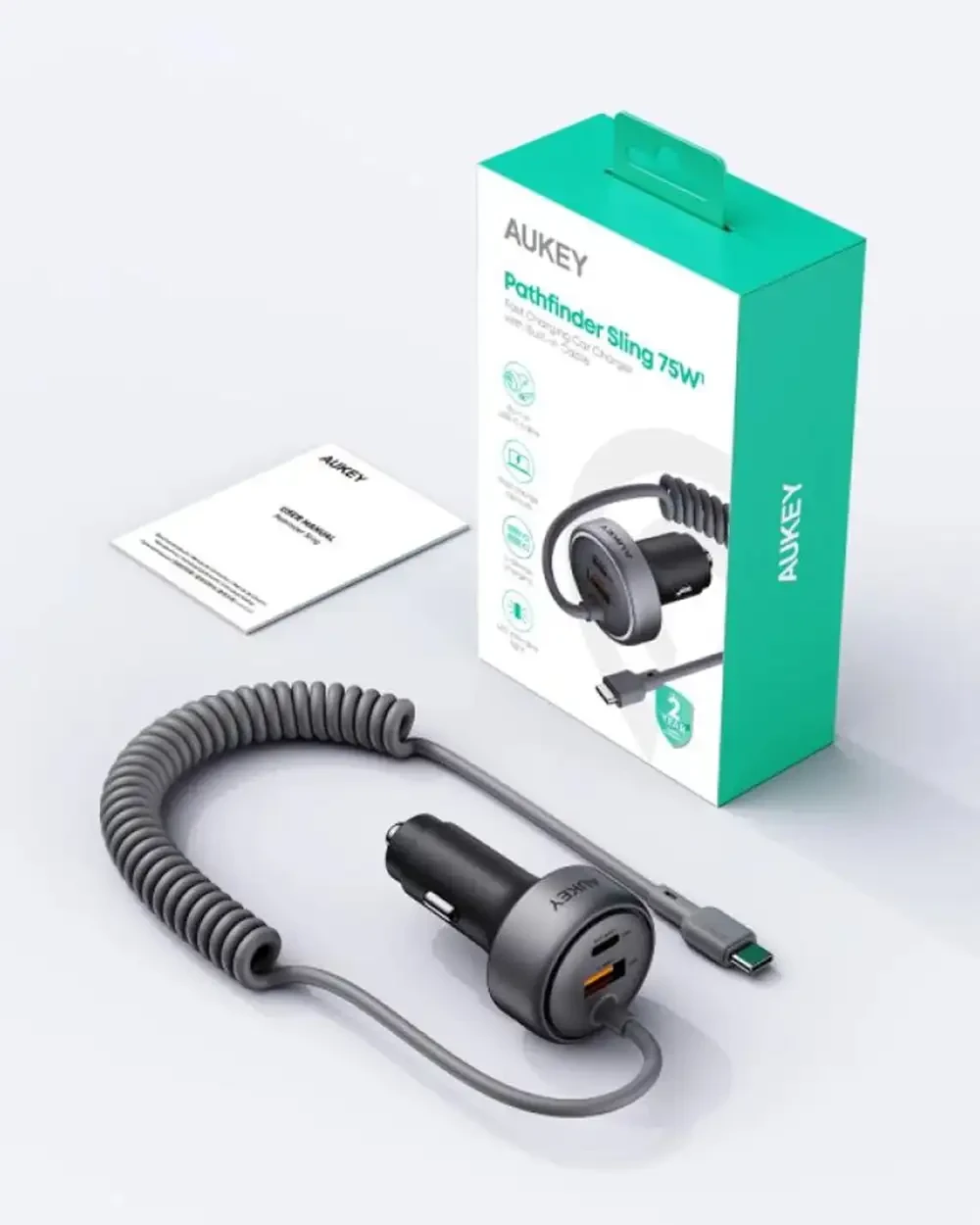 Aukey Pathfinder Sling 75W Car Charger CC-P2 (Gray)