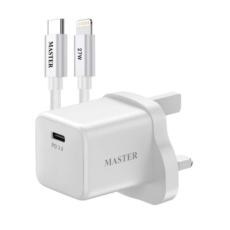 Master Charger 25W+Cable-USB-C to Lightning-White