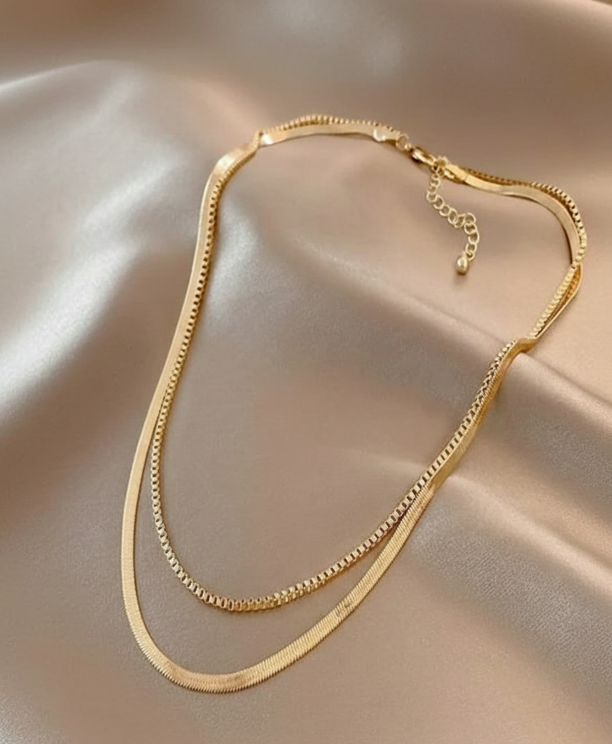 Soft Layered Gold Necklace