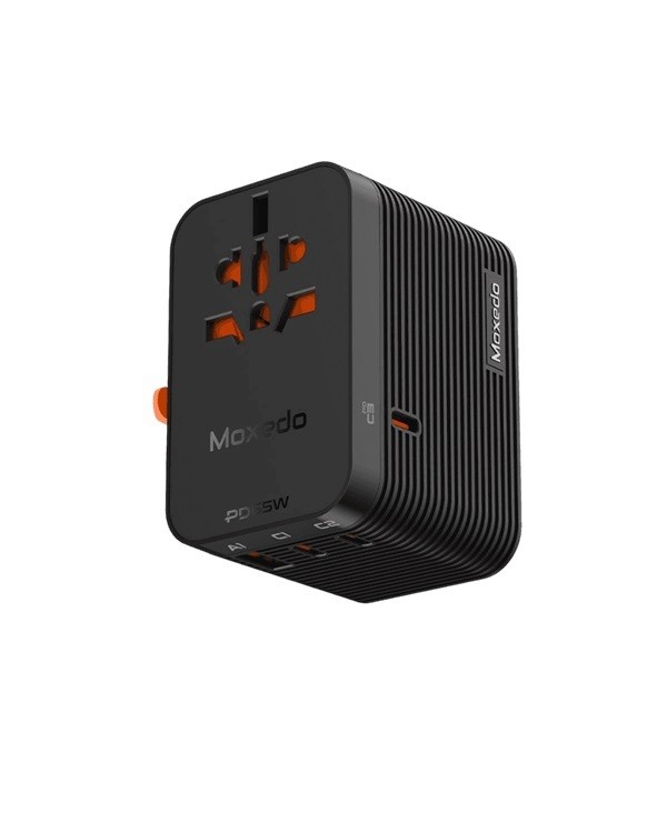 Moxedo Universal-Plug+65W GaN Travel Adapter-Black شاحن عالمي من موكسيدو