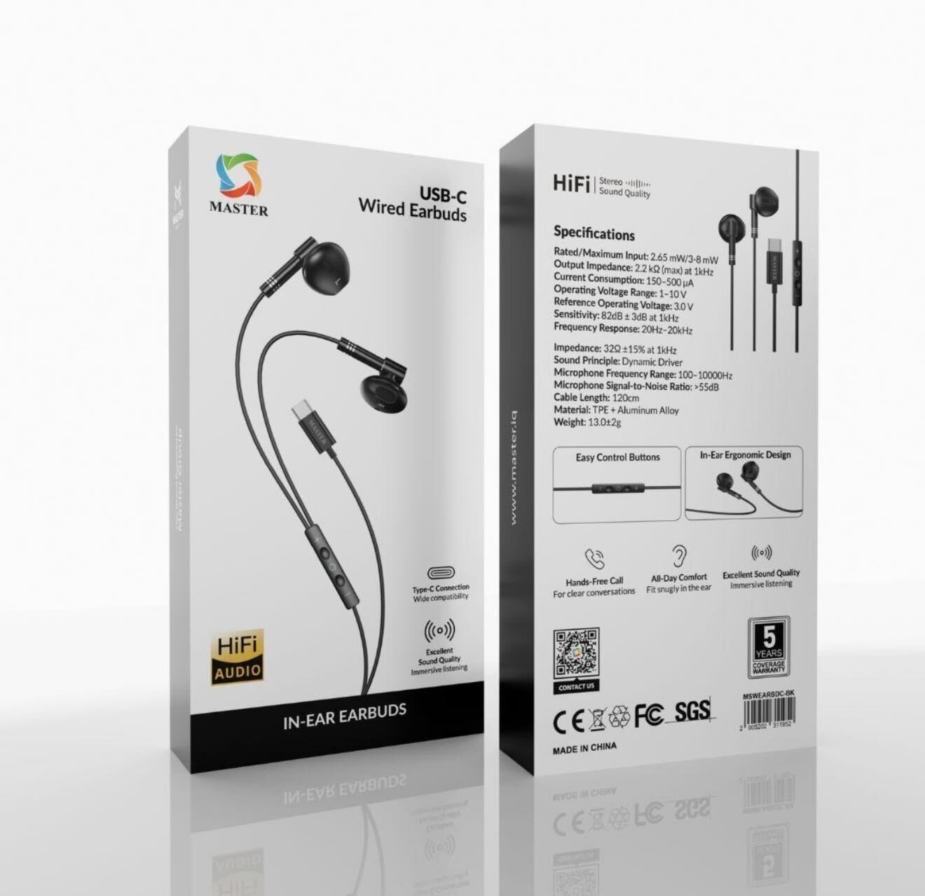 Master Wired Earbuds USB-C-Black