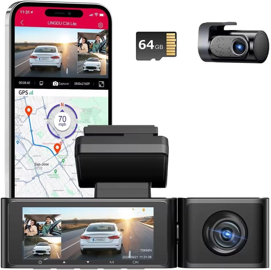 كام سيارة لينغدو بثلاث قنوات - C34