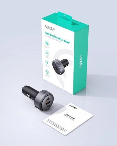 Aukey Pathfinder Mix 3 66W Fast Car Charger CC-P1 (Gray)